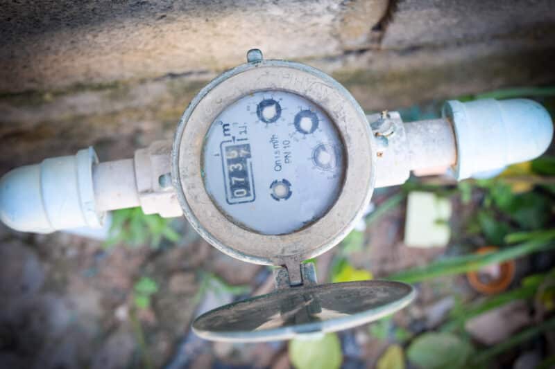 water meter that has been running during a leak