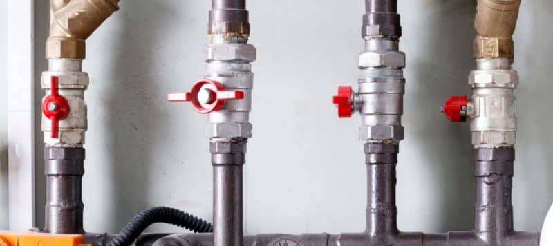 gas lines in a texas home that have red release valves